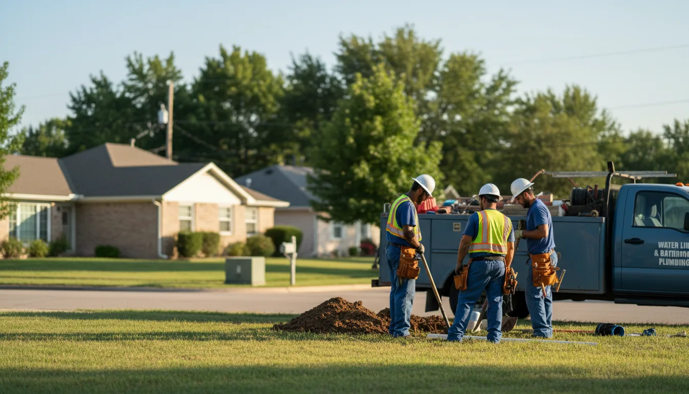 Residential water line and bathroom plumbing service in Red Oak, TX
